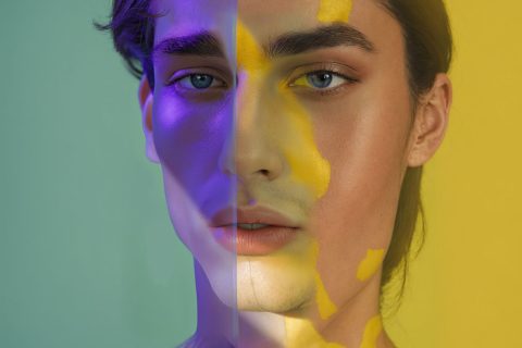 Dual-Toned Portrait of Man