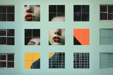 Fragmented Visage in Geometric Abstraction