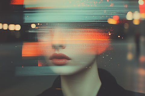 Abstract Portrait with Blurred Overlay