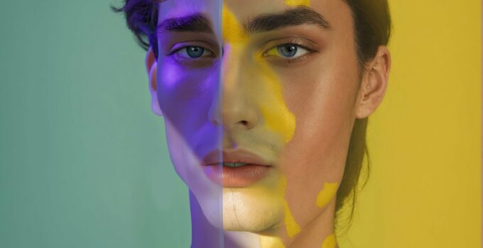 Dual-Toned Portrait of Man