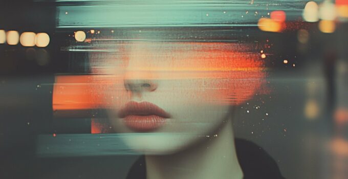 Abstract Portrait with Blurred Overlay