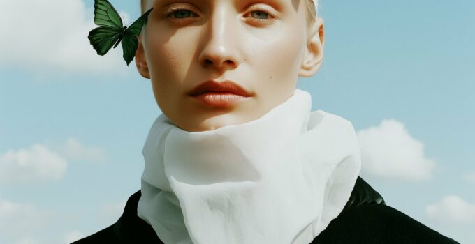 Serene Human with Butterflies